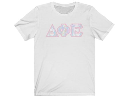 Delta Phi Epsilon Printed Letters | Pastel Tie-Dye T-Shirt Supply