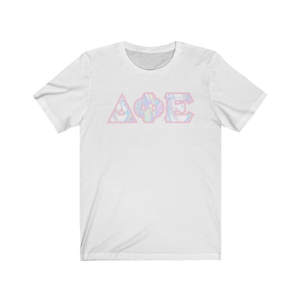 Delta Phi Epsilon Printed Letters | Pastel Tie-Dye T-Shirt Supply