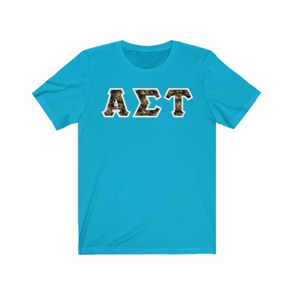 Alpha Sigma Tau Printed Letters | Golden Lotus T-Shirt For Discount