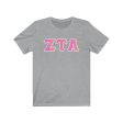 Zeta Tau Alpha Printed Letters | Bubble Gum T-Shirt Online now