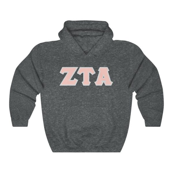 ZTA Printed Letters | Peach with Grey Border Hoodie For Cheap