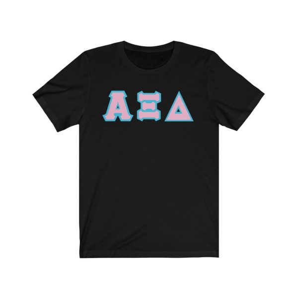 AXiD Printed Letters | Pink with Cyan Border T-Shirt Hot on Sale