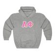 Alpha Phi Printed Letters | Bubble Gum Hoodie Cheap