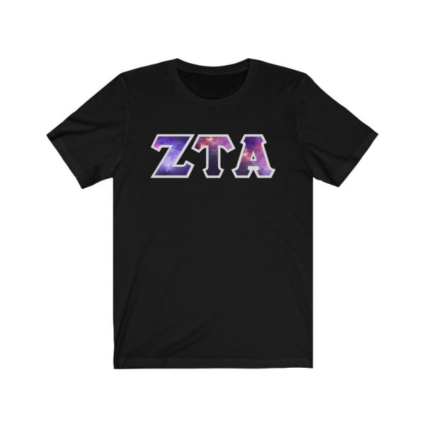 Zeta Tau Alpha Printed Letters | Galaxy T-Shirt Online Hot Sale