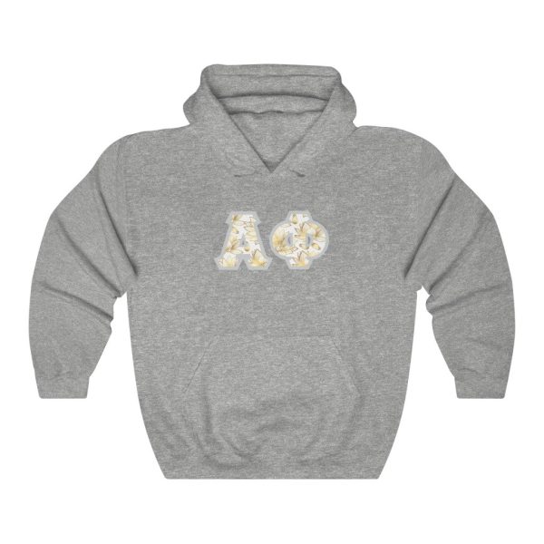 Alpha Phi Printed Letters | Golden Lotus Hoodie Online Sale