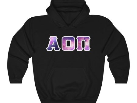 Alpha Omicron Pi Printed Letters | Galaxy Hoodie Hot on Sale