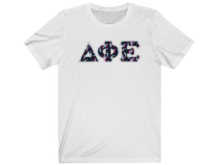 Delta Phi Epsilon Printed Letters | Bayside Black T-Shirt For Discount