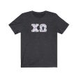 Chi Omega Printed Letters | Bayside White T-Shirt Discount