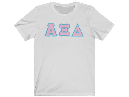 AXiD Printed Letters | Pink with Cyan Border T-Shirt Hot on Sale