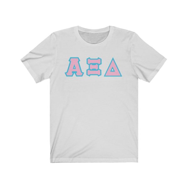 AXiD Printed Letters | Pink with Cyan Border T-Shirt Hot on Sale