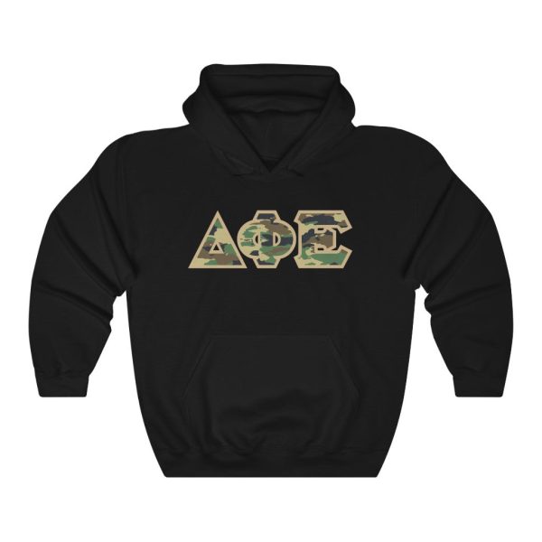 Delta Phi Epsilon Printed Letters | Camouflage Hoodie Cheap