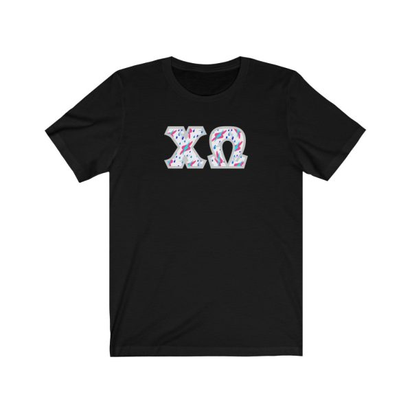 Chi Omega Printed Letters | Bayside White T-Shirt Discount