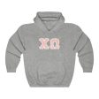 Chi Omega Print Letters | Peach with White Border Hoodie Online Sale