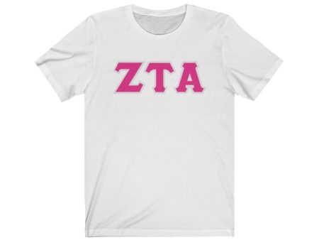 ZTA Printed Letters | Hot Pink with Grey Border T-Shirt on Sale