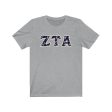 Zeta Tau Alpha Printed Letters | Bayside Black T-Shirt Cheap