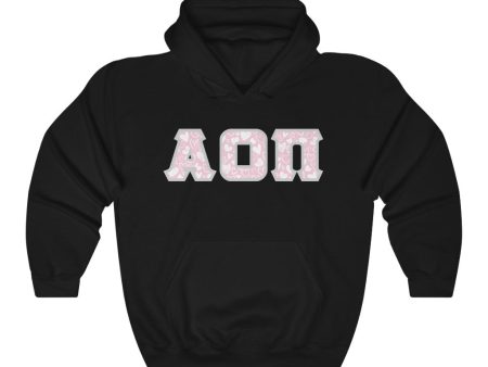 Alpha Omicron Pi Printed Letters | Chalky Hearts Hoodie Discount