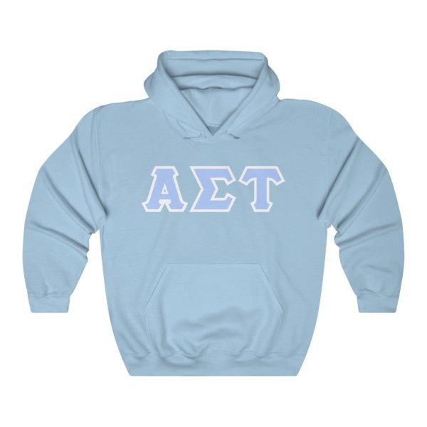 AST Printed Letters | Light Blue with White Border Hoodie Online