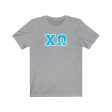 Chi Omega Printed Letters | Cyan with White Border T-Shirt Online now