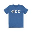 Phi Sigma Sigma Printed Letters | Dark Blue & White Border T-Shirt Online