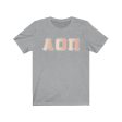 Alpha Omicron Pi Printed Letters | Peach Sunrise T-Shirt Cheap