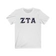 Zeta Tau Alpha Printed Letters | Bayside Black T-Shirt Cheap