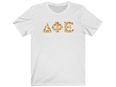 Delta Phi Epsilon Printed Letters | Leopard Print T-Shirt Hot on Sale