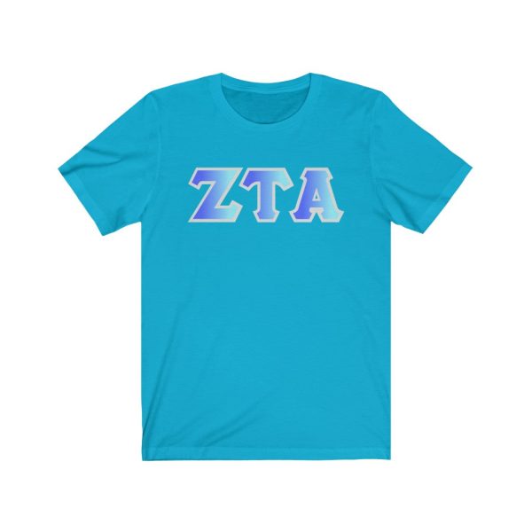 Zeta Tau Alpha Printed Letters | Oceans T-Shirt on Sale