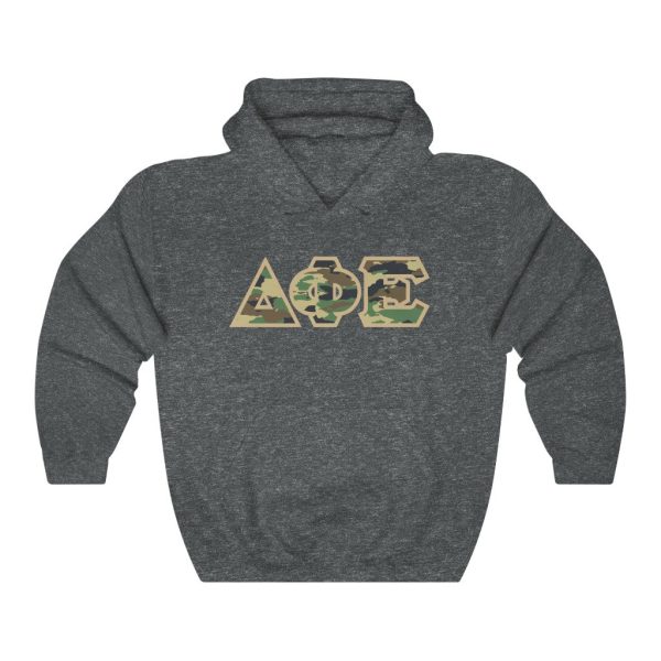 Delta Phi Epsilon Printed Letters | Camouflage Hoodie Cheap