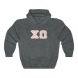 Chi Omega Print Letters | Peach with White Border Hoodie Online Sale