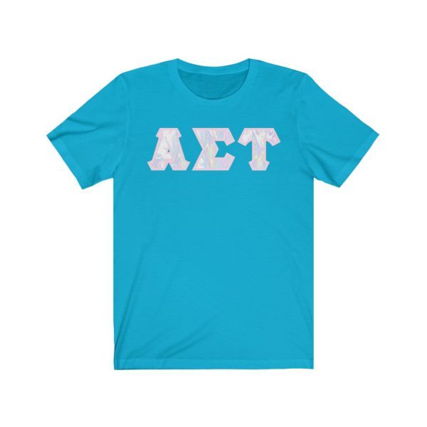 Alpha Sigma Tau Printed Letters | Pastel Tie-Dye T-Shirt For Sale