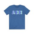 Alpha Omicron Pi Printed Letters | Oceans with Grey Border T-Shirt Online Hot Sale