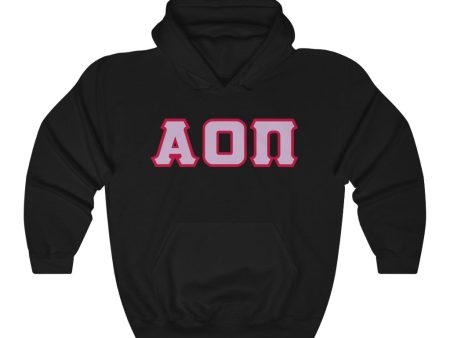 Alpha Omicron Pi Printed Letters | Lavender with Red Border Hoodie Online now