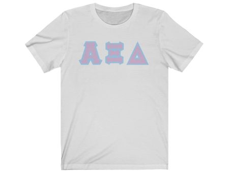 AXiD Printed Letters | Lavender with Blue Border T-Shirt Cheap