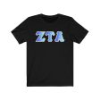 Zeta Tau Alpha Printed Letters | Oceans T-Shirt on Sale