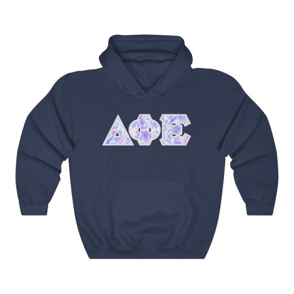 Delta Phi Epsilon Printed Letters | Cotton Candy Tie-Dye Hoodie Online