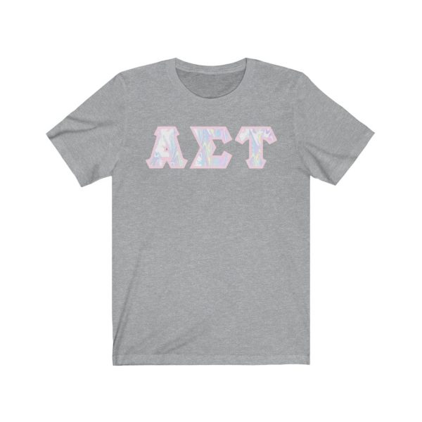 Alpha Sigma Tau Printed Letters | Pastel Tie-Dye T-Shirt For Sale