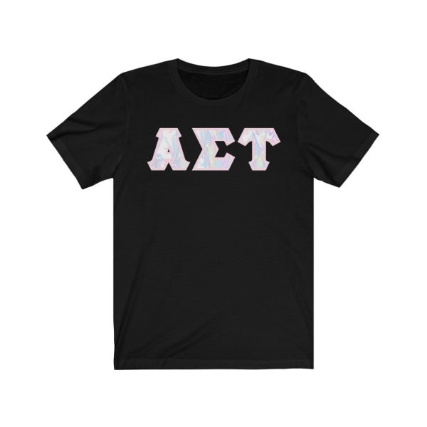 Alpha Sigma Tau Printed Letters | Pastel Tie-Dye T-Shirt For Sale