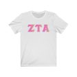 Zeta Tau Alpha Printed Letters | Bubble Gum T-Shirt Online now