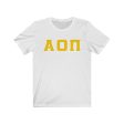 Alpha Omicron Pi Printed Letters | Yellow with White Border T-Shirt Supply