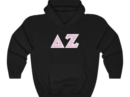 Delta Zeta Printed Letters | Chalky Hearts Hoodie For Cheap