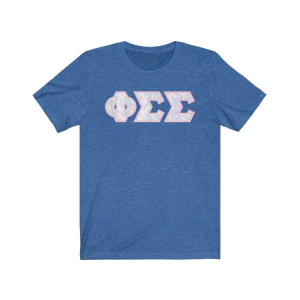 Phi Sigma Sigma Printed Letters | Pastel Tie-Dye T-Shirt Online now