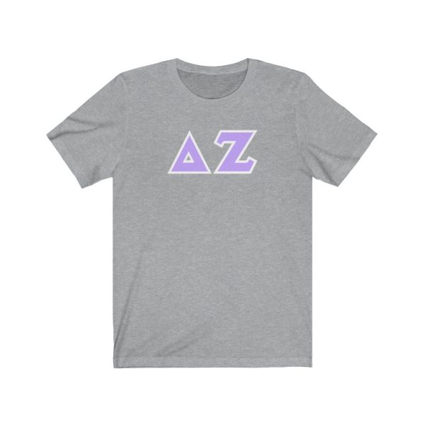 Delta Zeta Printed Letters | Violet & White Border T-Shirt Online Sale