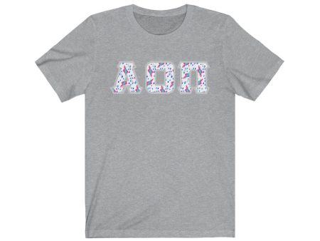 Alpha Omicron Pi Printed Letters | Bayside White T-Shirt Discount