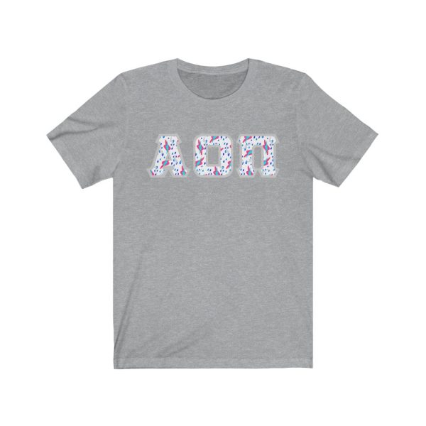 Alpha Omicron Pi Printed Letters | Bayside White T-Shirt Discount