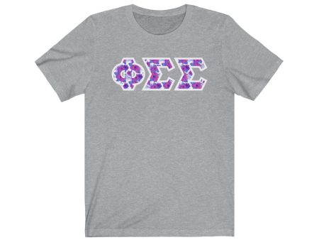 Phi Sigma Sigma Printed Letters | Flora T-Shirt Online