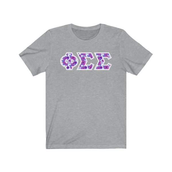 Phi Sigma Sigma Printed Letters | Flora T-Shirt Online