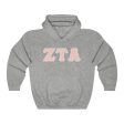 ZTA Printed Letters | Peach with Grey Border Hoodie For Cheap