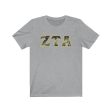 Zeta Tau Alpha Printed Letters | Camouflage T-Shirt Hot on Sale