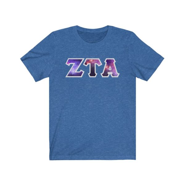 Zeta Tau Alpha Printed Letters | Galaxy T-Shirt Online Hot Sale