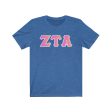 Zeta Tau Alpha Printed Letters | Bubble Gum T-Shirt Online now